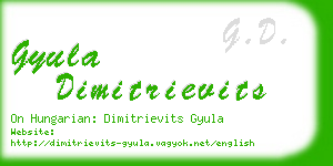 gyula dimitrievits business card